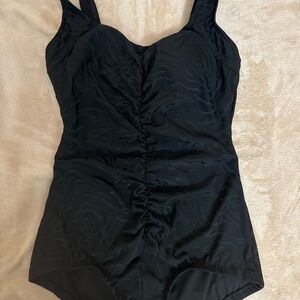 Maxine of Hollywood Black Textured Swimsuit